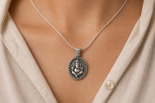 925 Sterling Silver Lord Ganesha Pendant Necklace • Hindu Spiritual Jewelry • Ganesh Deity Charm • Traditional Protection Talisman • Gift for Men & Women