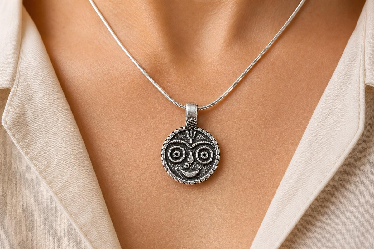 Jagannath Pendant Necklace  925 Sterling Silver Lord Jagannath Jewelry  Vishnu Avatar Pendant  Hindu Gift for Men Women  jagannath puri