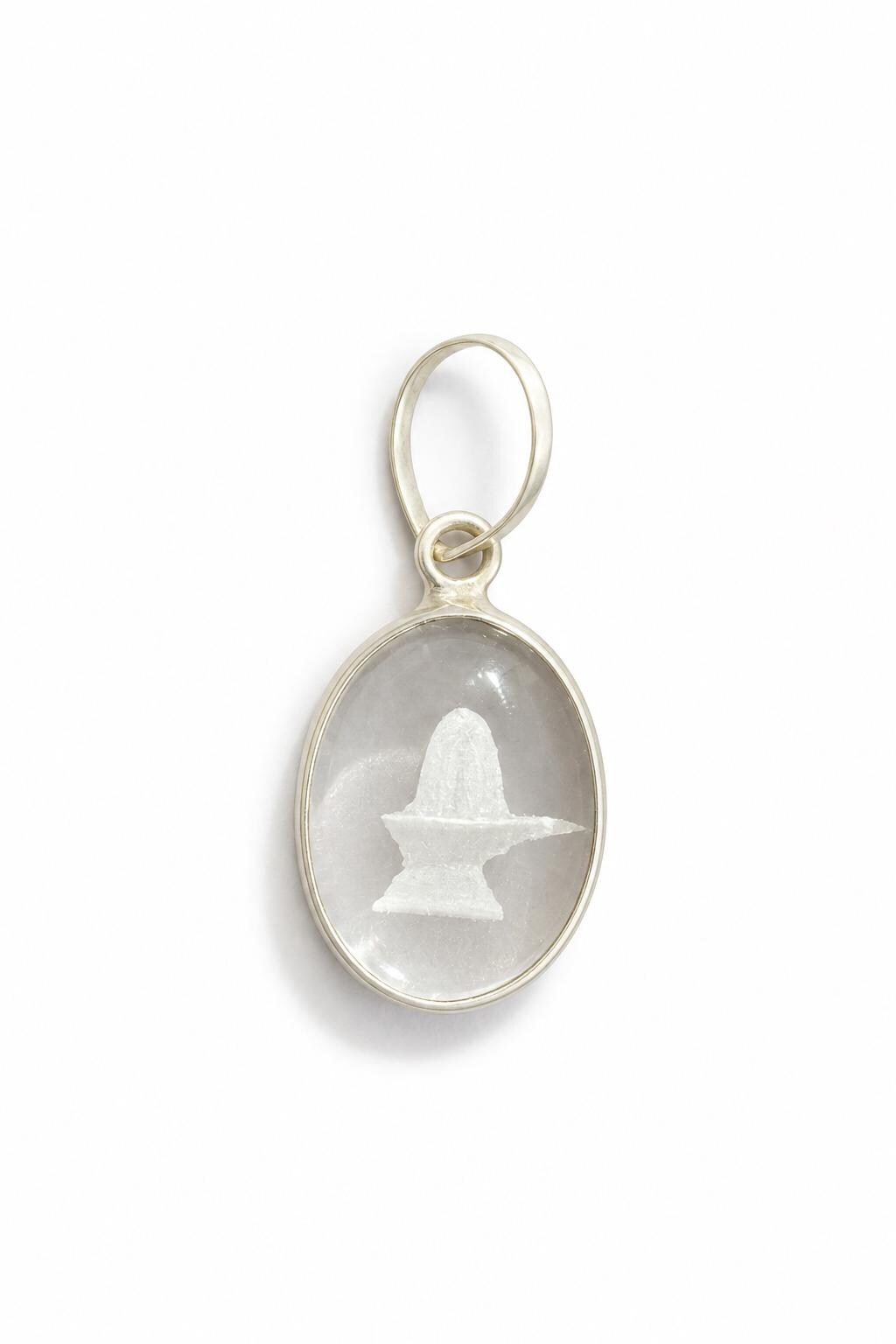Engraved Shiva Shivling Sphatik Crystal Pendant  Clear Quartz Spiritual Necklace  Hindu Talisman Meditation Gift   Shiva Lingam Pendant