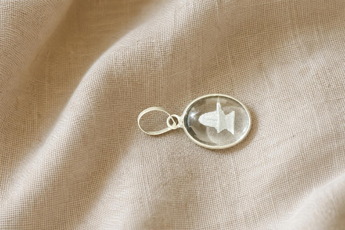 Engraved Shiva Shivling Sphatik Crystal Pendant  Clear Quartz Spiritual Necklace  Hindu Talisman Meditation Gift   Shiva Lingam Pendant
