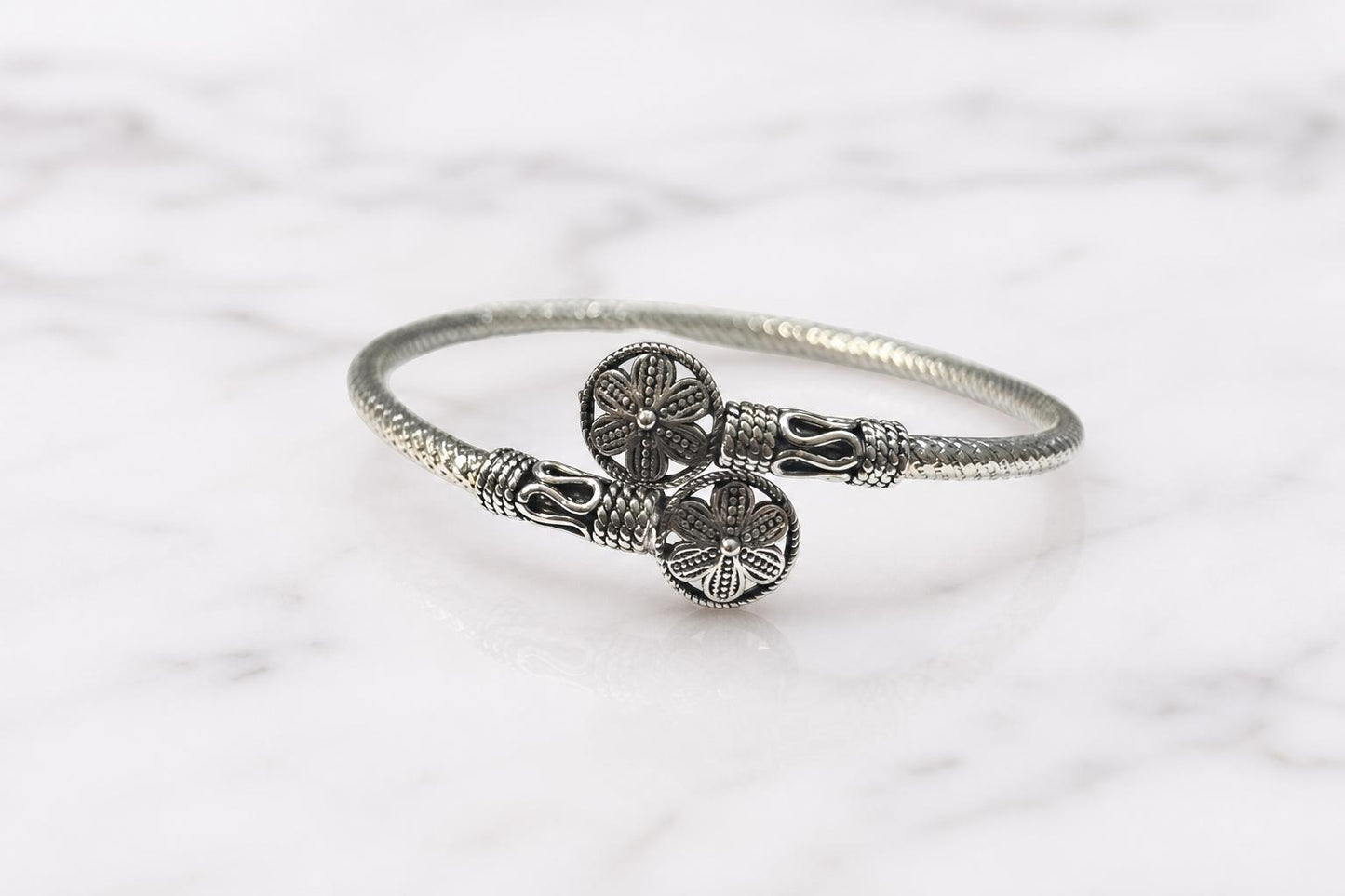 925 Sterling Silver Sun Bangle  Oxidized Vintage Sunburst Floral Cuff  Boho Celestial Jewelry  Gift for Mom  Indian Silver Bangles