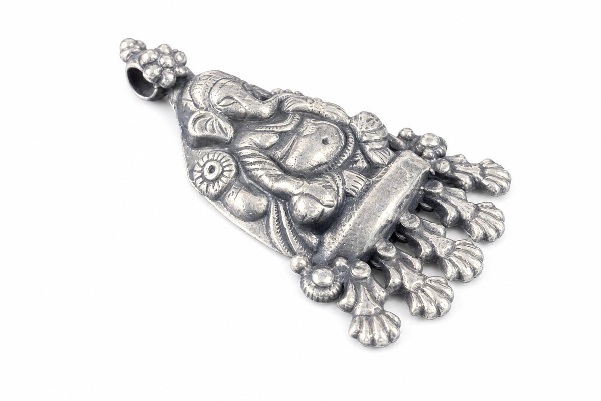 925 Sterling Silver Ganesha Shrine Pendant  Oxidized Lord Ganesha  Hindu Spiritual Jewelry  Ganpati Elephant God  Spiritual Gift  SR66