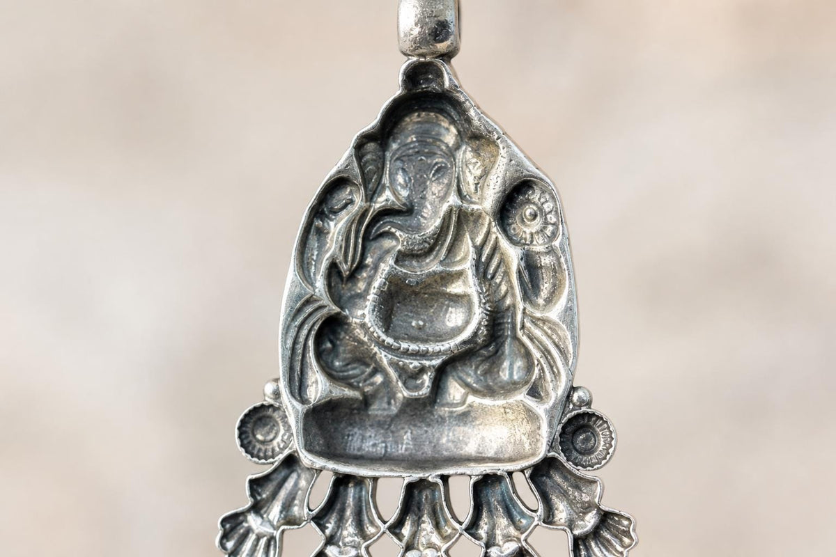 925 Sterling Silver Ganesha Shrine Pendant  Oxidized Lord Ganesha  Hindu Spiritual Jewelry  Ganpati Elephant God  Spiritual Gift  SR66