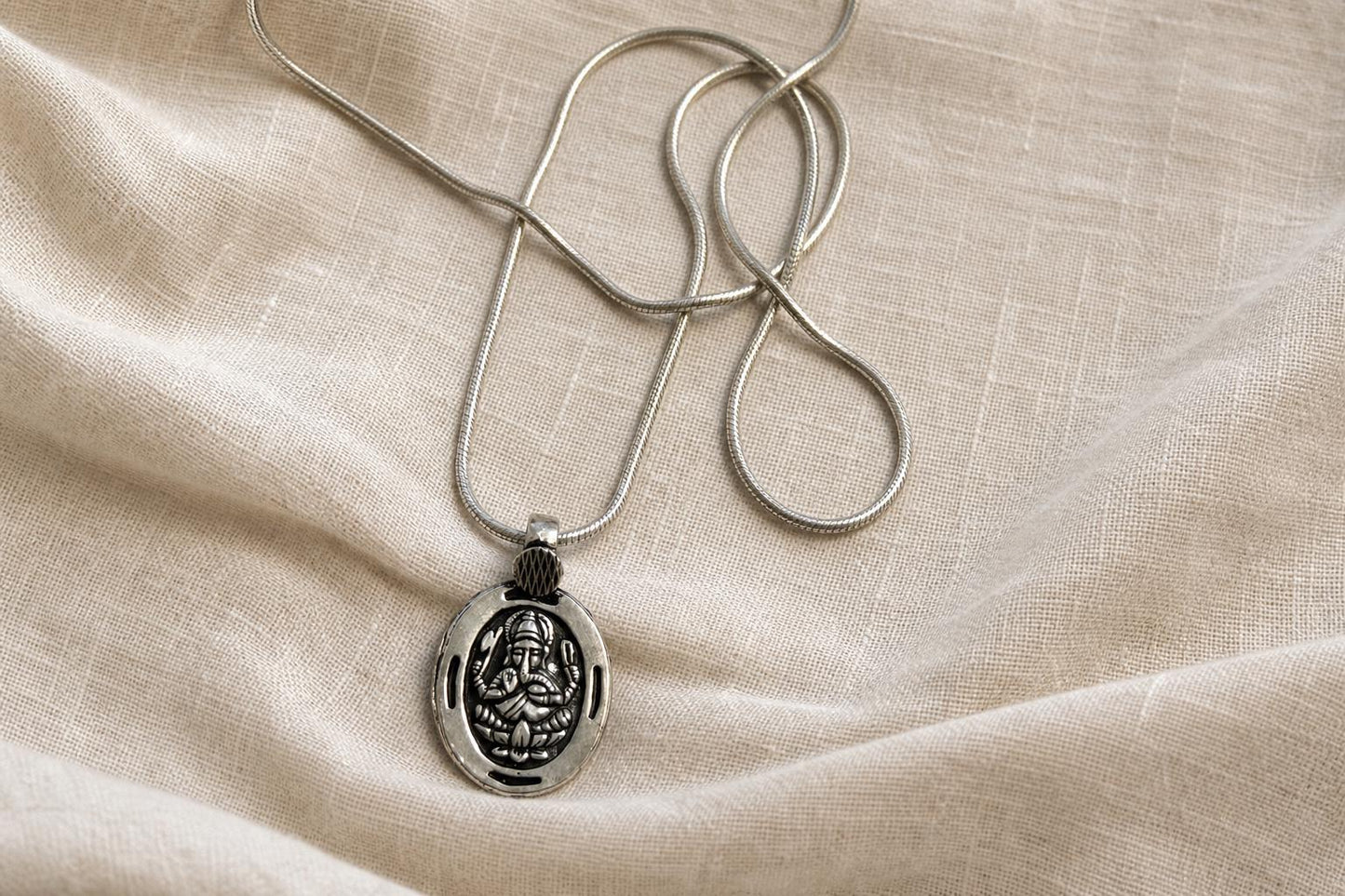 925 Sterling Silver Ganesha Necklace  Oxidized Silver Lord Ganesha  Indian Hindu Spiritual Jewelry  Ganpati Elephant God  Spiritual Gift