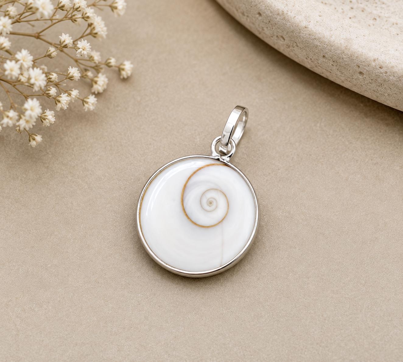 Natural Gomti Chakra Pendant • Shiva Eye Shell Necklace • Protection Talisman • Good Luck Prosperity Charm • Hindu Meditation Jewelryc