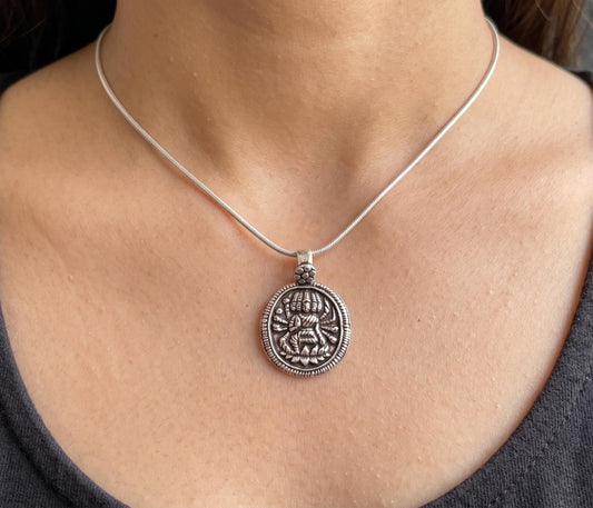 925 Sterling Silver Gayatri Mata Pendant Necklace • Handmade Hindu Goddess Jewelry • Spiritual Devotional Charm • Divine Protection Pendant • Gift for Her