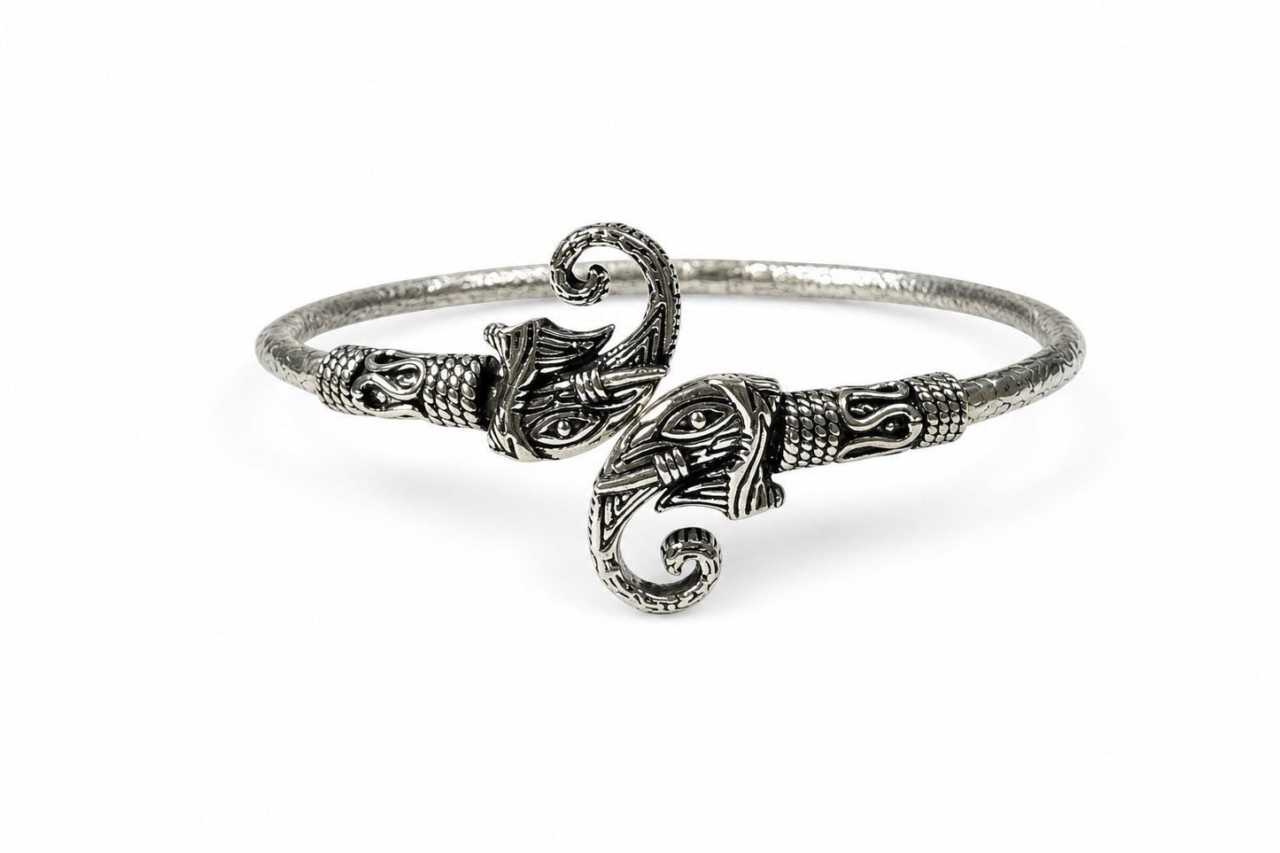 925 Sterling Silver Elephant Bangle  Oxidized Vintage Elephant Head Cuff  Boho Ethnic Indian Jewelry  Gift for Her Women  Silver Bangles