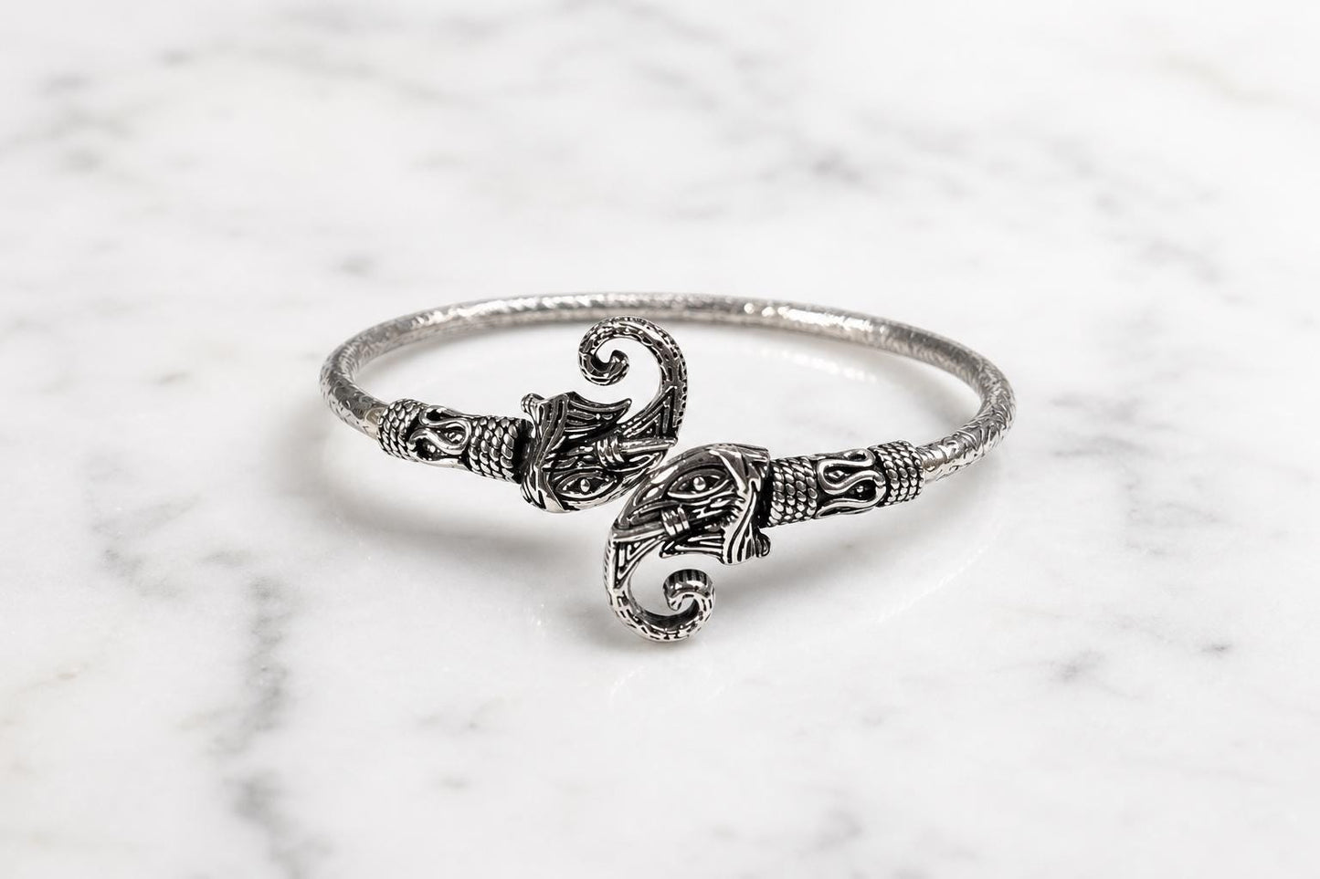 925 Sterling Silver Elephant Bangle  Oxidized Vintage Elephant Head Cuff  Boho Ethnic Indian Jewelry  Gift for Her Women  Silver Bangles