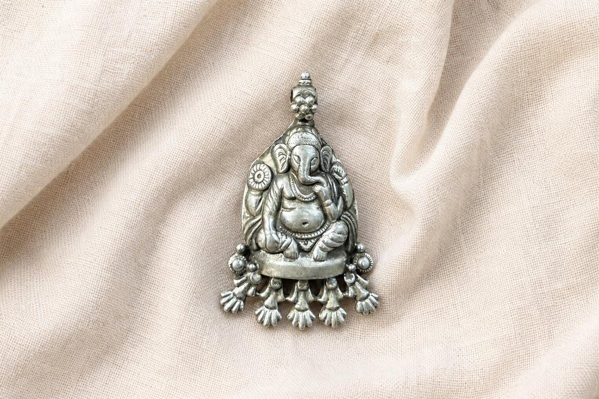 925 Sterling Silver Ganesha Shrine Pendant  Oxidized Lord Ganesha  Hindu Spiritual Jewelry  Ganpati Elephant God  Spiritual Gift  SR66