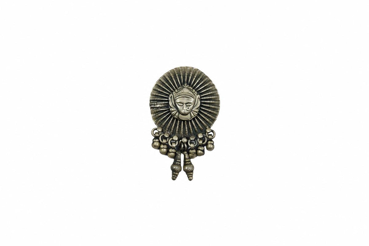 925 Sterling Silver Durga Pendant  Oxidized Vintage Sunburst Goddess Durga  Hindu Spiritual Jewelry  Tribal Devi Pendant  Gift for Mom