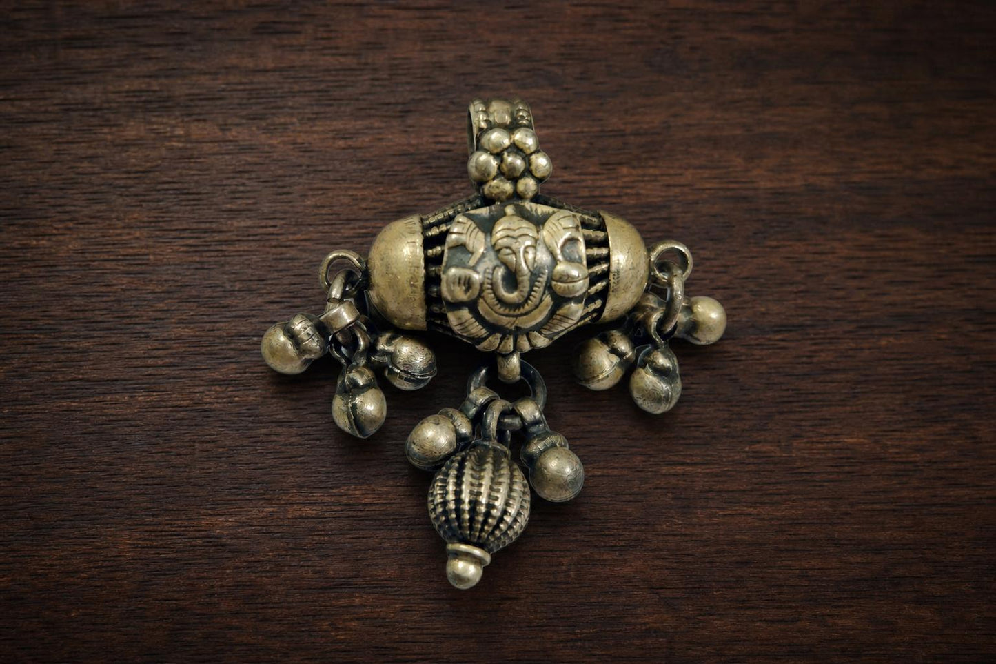 925 Sterling Silver Ganesha Pendant  Oxidized Vintage Lord Ganesha  Barrel Tribal Ethnic Jewelry  Ganpati Elephant God  Spiritual Gift