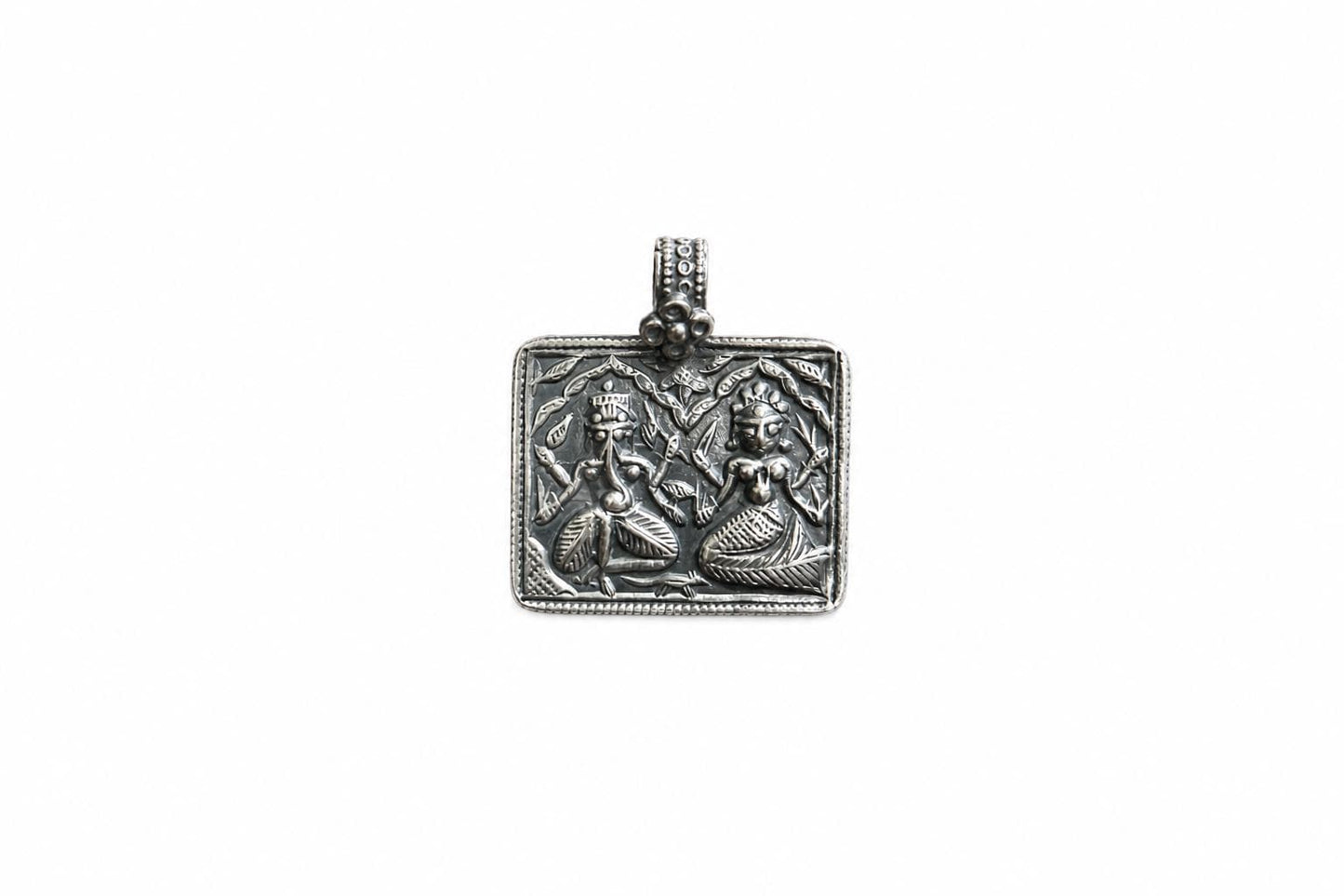 925 Sterling Silver Ganesha Pendant  Oxidized Vintage Ganesha Lakshmi  Hindu Spiritual Jewelry  Ganpati Devi Plaque  Spiritual Gift SR30