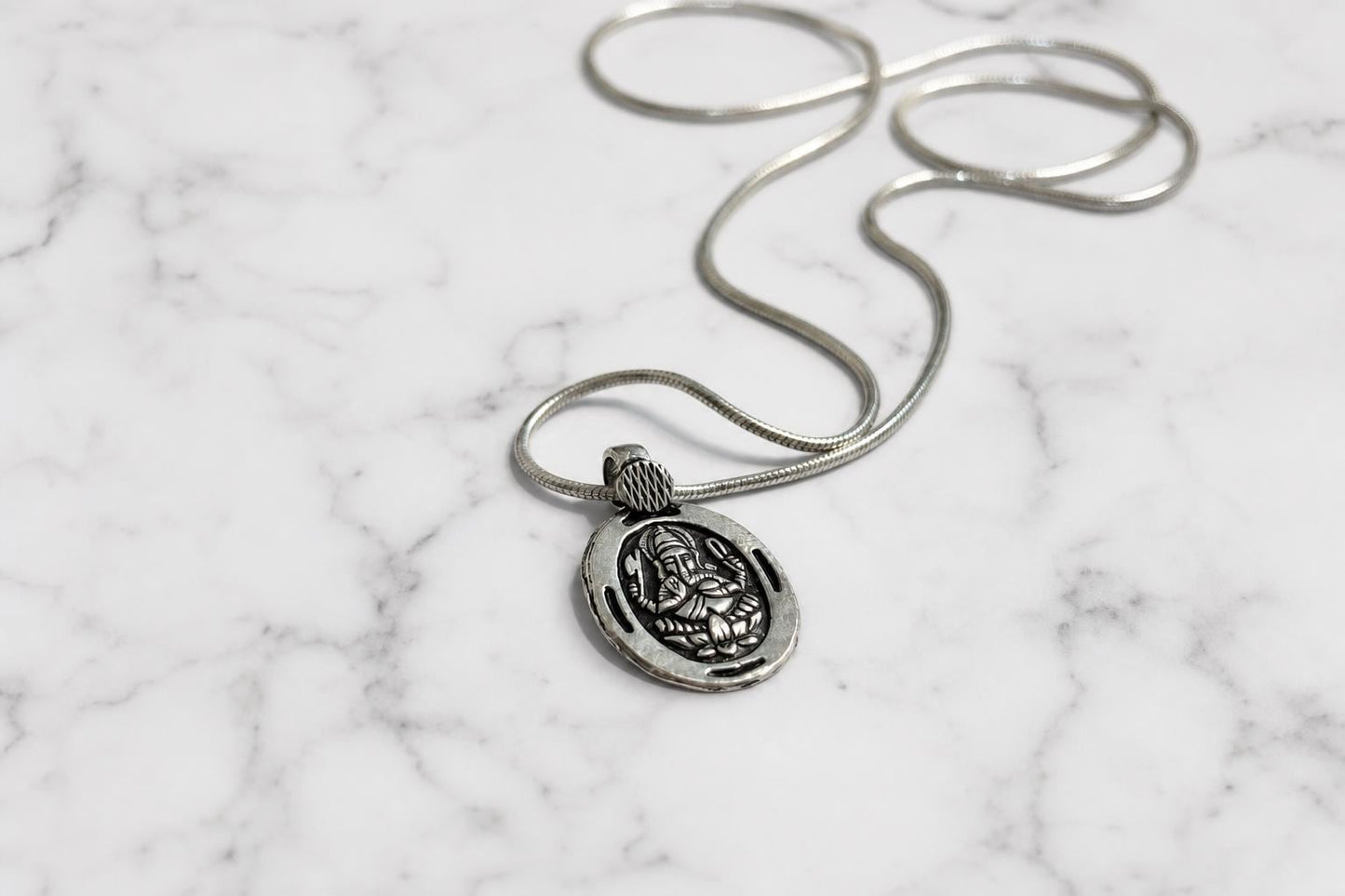 925 Sterling Silver Ganesha Necklace  Oxidized Silver Lord Ganesha  Indian Hindu Spiritual Jewelry  Ganpati Elephant God  Spiritual Gift