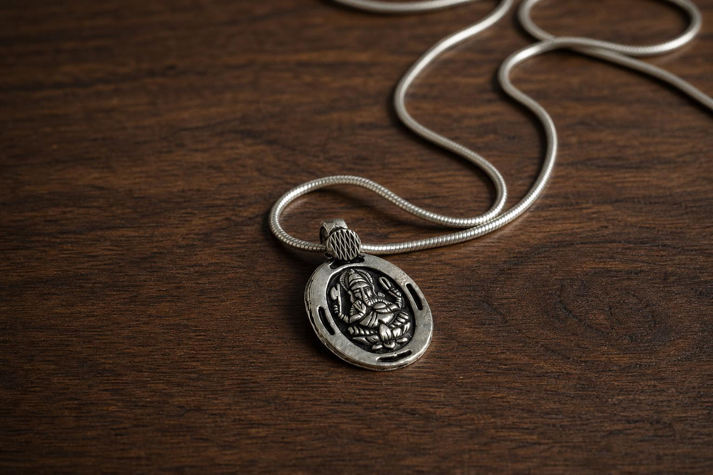 925 Sterling Silver Ganesha Necklace  Oxidized Silver Lord Ganesha  Indian Hindu Spiritual Jewelry  Ganpati Elephant God  Spiritual Gift