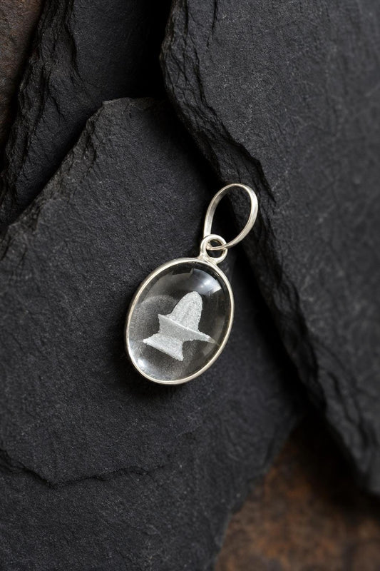 Sphatik Clear Quartz Shiva Shivling Pendant • Engraved Shiva Lingam Crystal Jewelry • Hindu Spiritual Talisman • Meditation & Yoga Gift for Men & Women