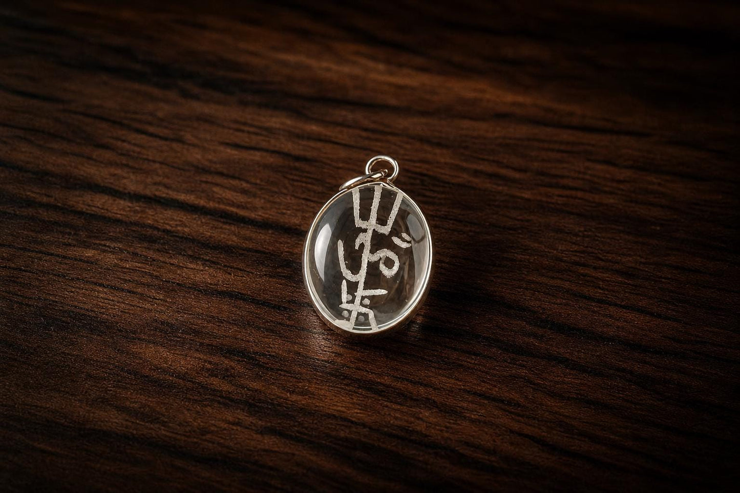 Engraved Sphatik Trishakti Pendant  Clear Quartz Trishula Om Swastik  Shakti Crystal Pendant  Hindu Spiritual Jewelry  Trident Charm