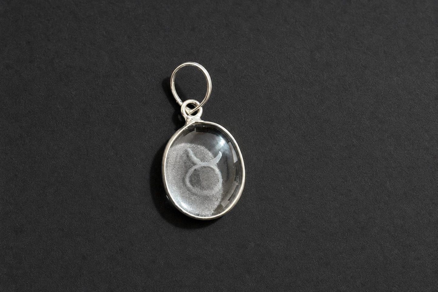 Sphatik Engraved Zodiac Pendant  Clear Quartz Zodiac Sign Crystal  Astrology Horoscope Pendant Jewelry  Zodiac Charm  Astrologer Gift