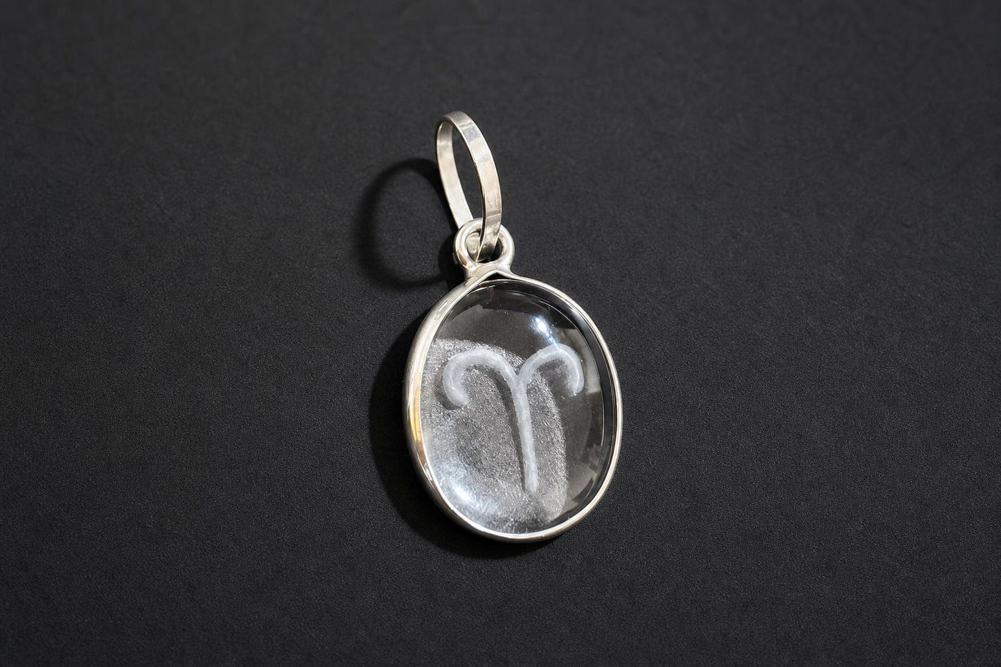 Sphatik Engraved Zodiac Pendant  Clear Quartz Zodiac Sign Crystal  Astrology Horoscope Pendant Jewelry  Zodiac Charm  Astrologer Gift