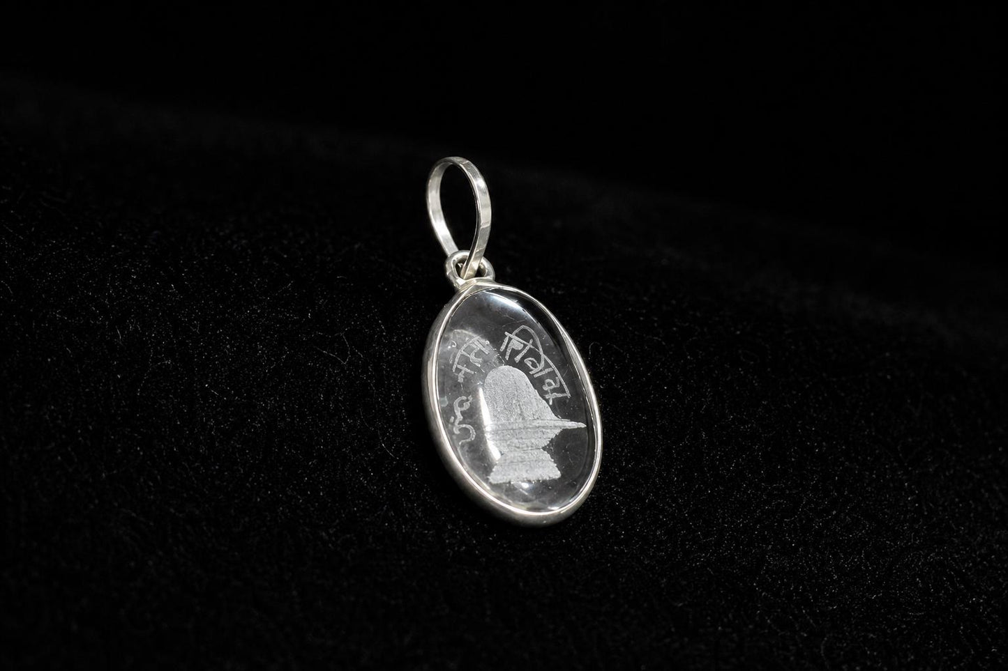 Sphatik Shiva Pendant  Clear Quartz Om Namah Shivaya  Large Shiva Shivling Crystal Pendant  Hindu Spiritual Jewelry  Spiritual Gift