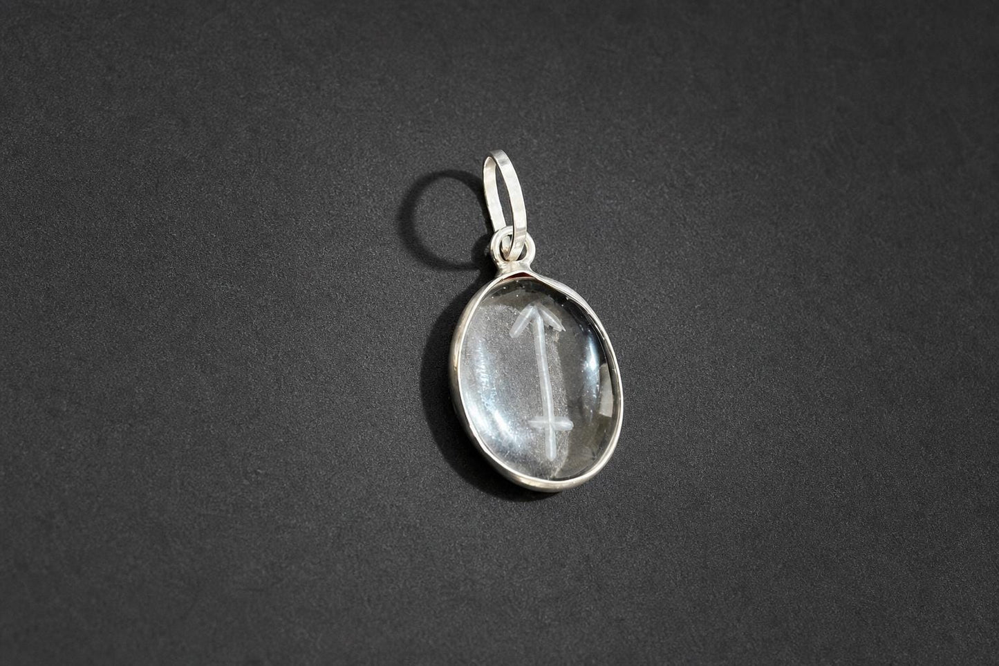 Sphatik Engraved Zodiac Pendant  Clear Quartz Zodiac Sign Crystal  Astrology Horoscope Pendant Jewelry  Zodiac Charm  Astrologer Gift