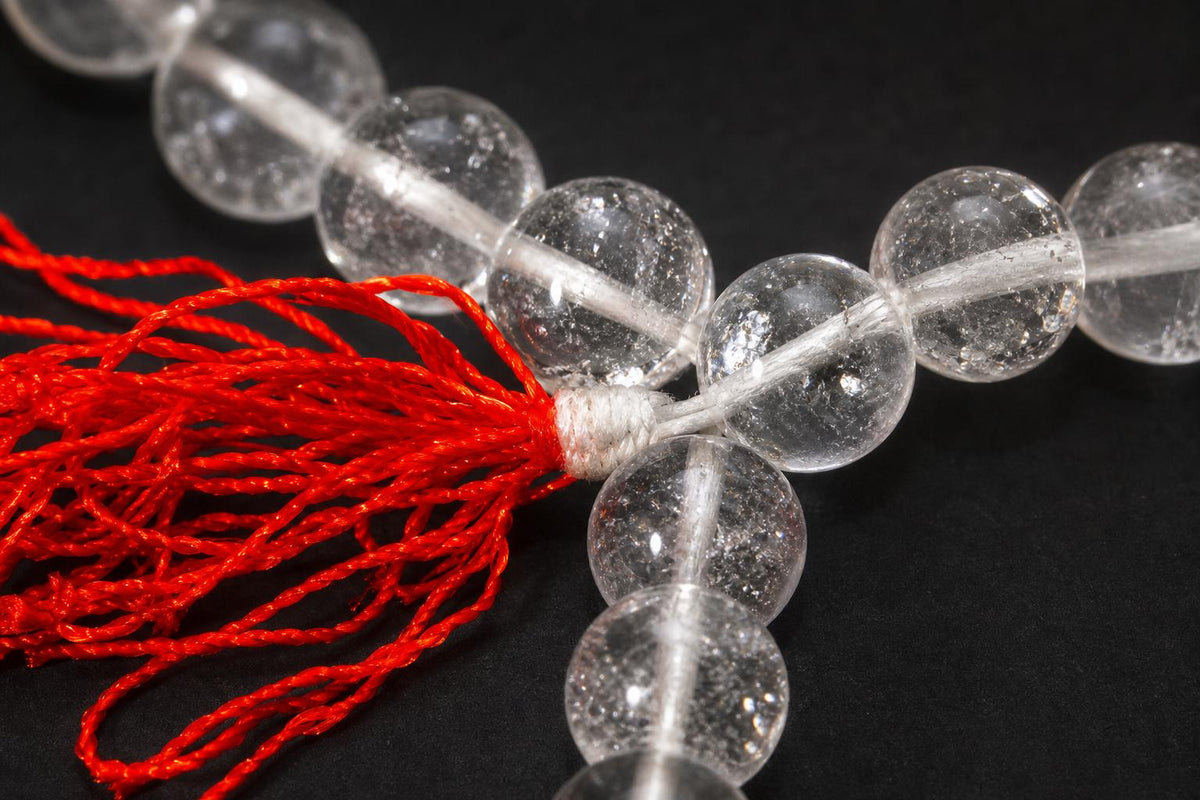 Sphatik Mala  Clear Quartz Crystal Mala 108+1 Beads  Natural Stone Japa Mala Necklace  Meditation Prayer Beads  Hindu Spiritual Gifts