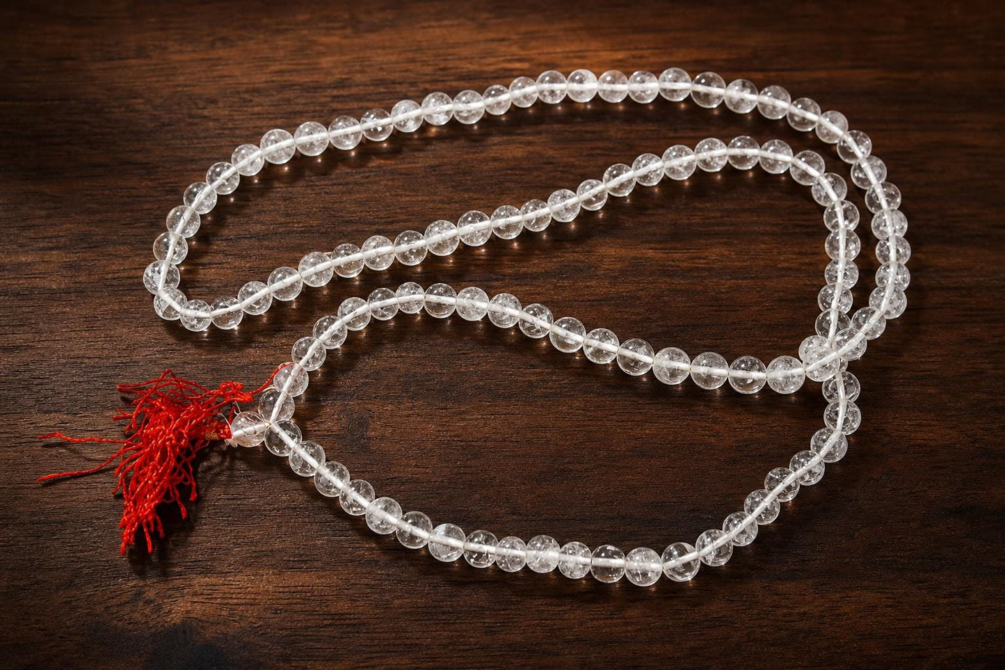 Sphatik Mala  Clear Quartz Crystal Mala 108+1 Beads  Natural Stone Japa Mala Necklace  Meditation Prayer Beads  Hindu Spiritual Gifts