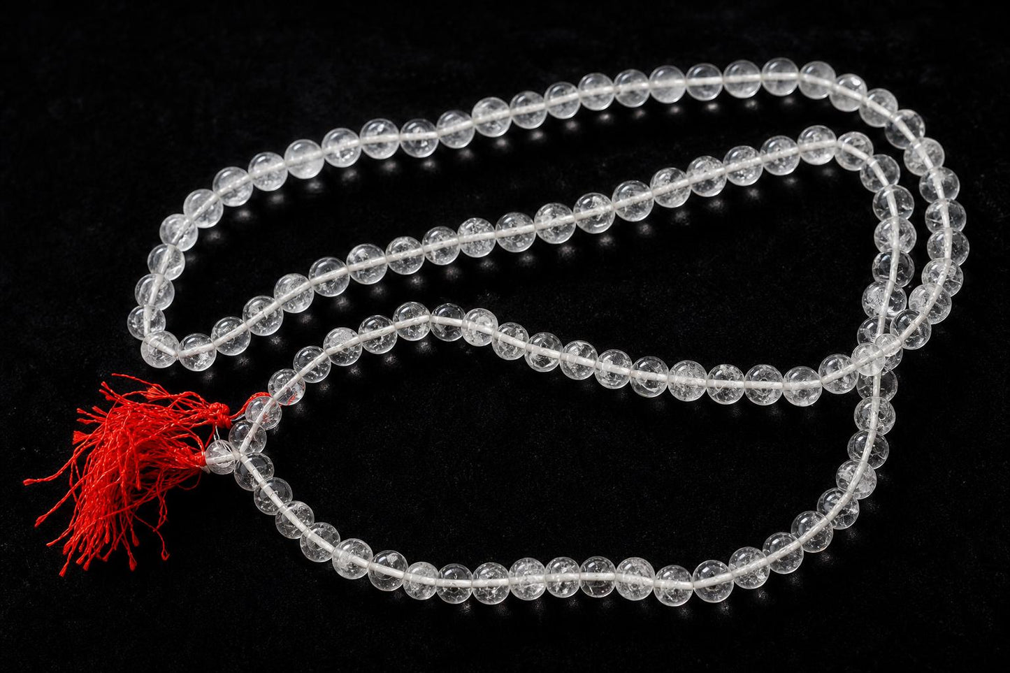 Sphatik Mala  Clear Quartz Crystal Mala 108+1 Beads  Natural Stone Japa Mala Necklace  Meditation Prayer Beads  Hindu Spiritual Gifts