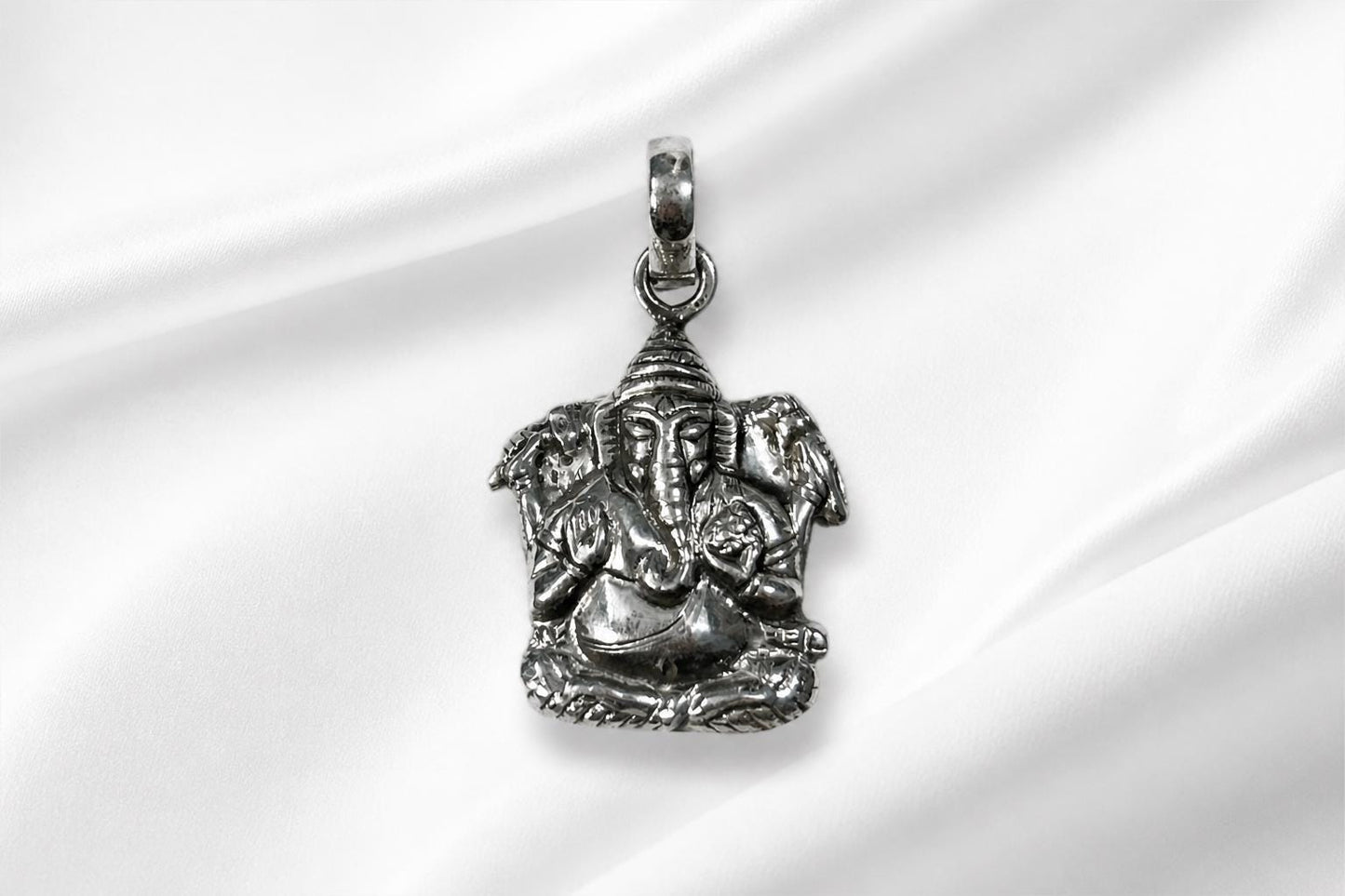 925 Sterling Silver Ganesha Pendant  Oxidized Vintage Lord Ganesha  Hindu Spiritual Jewelry  Ganpati Elephant God  Hindu Deity Ganesh