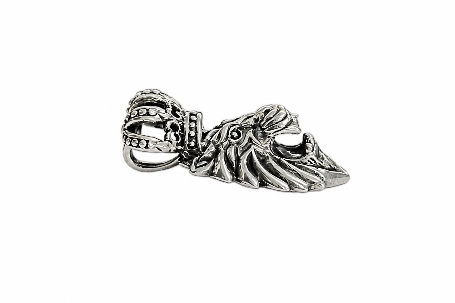 925 Sterling Silver Lion Pendant  Oxidized Vintage Crowned Lion Head  Bold Statement Animal Jewelry Pendant  King Lion  Gift for Him
